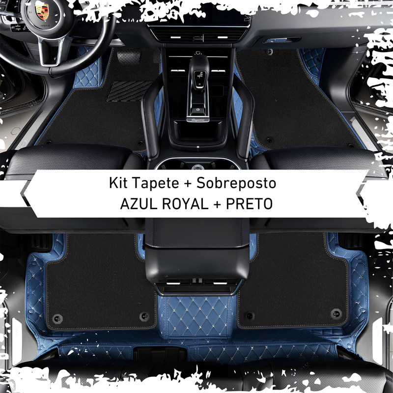 Kit de Tapetes Automotivos Sob Medida de Luxo + Tapetes Sobrepostos - Conforto e Estilo Exclusivo para seu Carro - Frete grátis + brinde Exclusivo