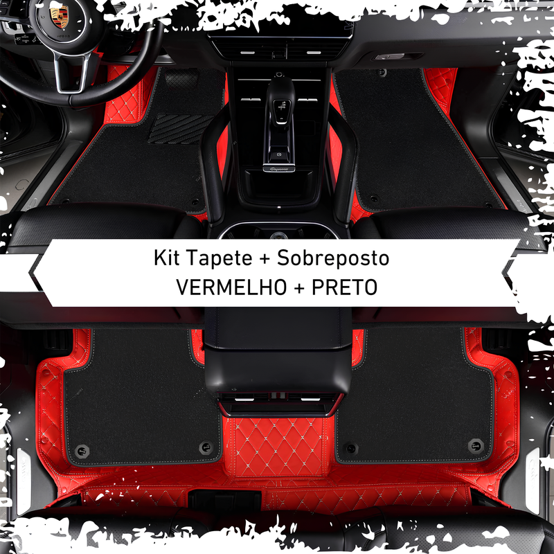 Kit de Tapetes Automotivos Sob Medida de Luxo + Tapetes Sobrepostos - Conforto e Estilo Exclusivo para seu Carro - Frete grátis + brinde Exclusivo