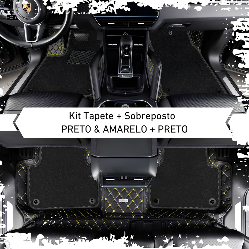 Kit de Tapetes Automotivos Sob Medida de Luxo + Tapetes Sobrepostos - Conforto e Estilo Exclusivo para seu Carro - Frete grátis + brinde Exclusivo