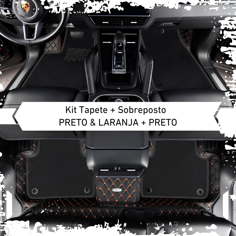 Kit de Tapetes Automotivos Sob Medida de Luxo + Tapetes Sobrepostos - Conforto e Estilo Exclusivo para seu Carro - Frete grátis + brinde Exclusivo