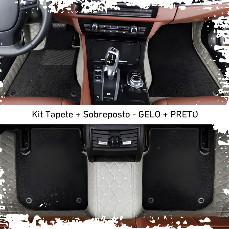 Kit de Tapetes Automotivos Sob Medida de Luxo + Tapetes Sobrepostos - Conforto e Estilo Exclusivo para seu Carro - Frete grátis + brinde Exclusivo