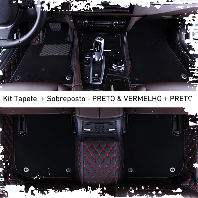 Kit de Tapetes Automotivos Sob Medida de Luxo + Tapetes Sobrepostos - Conforto e Estilo Exclusivo para seu Carro - Frete grátis + brinde Exclusivo