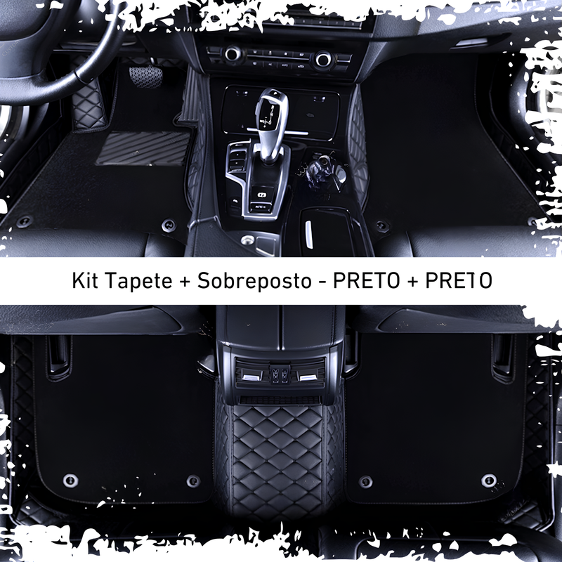 Kit de Tapetes Automotivos Sob Medida de Luxo + Tapetes Sobrepostos - Conforto e Estilo Exclusivo para seu Carro - Frete grátis + brinde Exclusivo