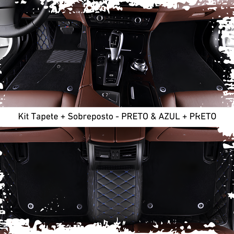 Kit de Tapetes Automotivos Sob Medida de Luxo + Tapetes Sobrepostos - Conforto e Estilo Exclusivo para seu Carro - Frete grátis + brinde Exclusivo