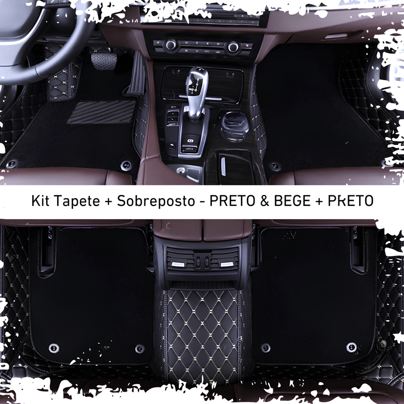 Kit de Tapetes Automotivos Sob Medida de Luxo + Tapetes Sobrepostos - Conforto e Estilo Exclusivo para seu Carro - Frete grátis + brinde Exclusivo