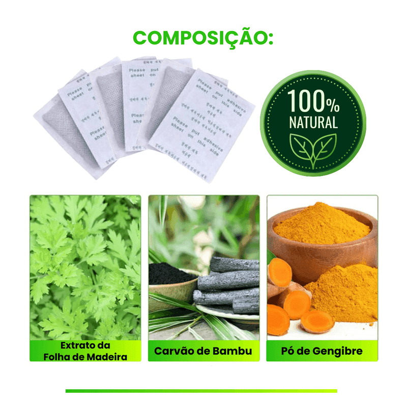Kit Adesivo Detox - Elimina Dores, Inchaços e Desintoxica - 100% Natural - Frete Grátis+ Brinde Exclusivo