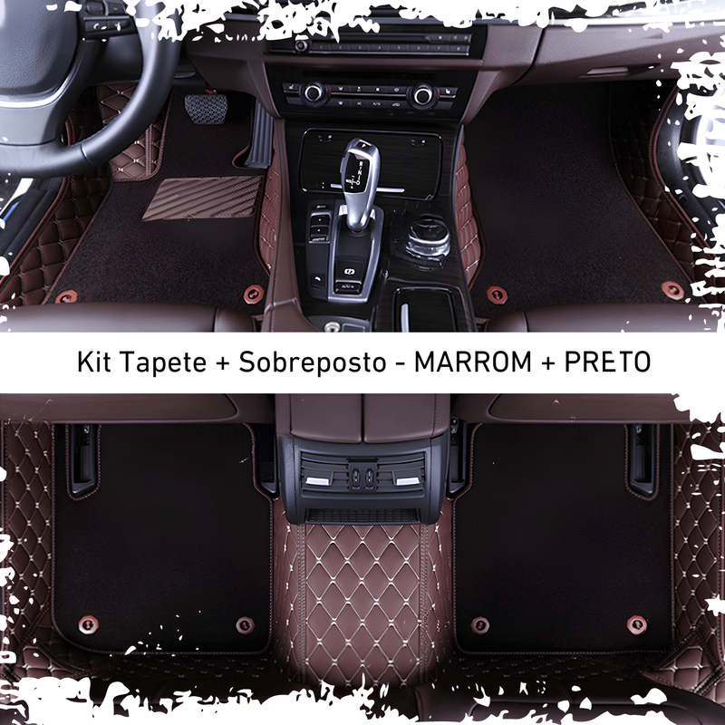 Kit de Tapetes Automotivos Sob Medida de Luxo + Tapetes Sobrepostos - Conforto e Estilo Exclusivo para seu Carro - Frete grátis + brinde Exclusivo