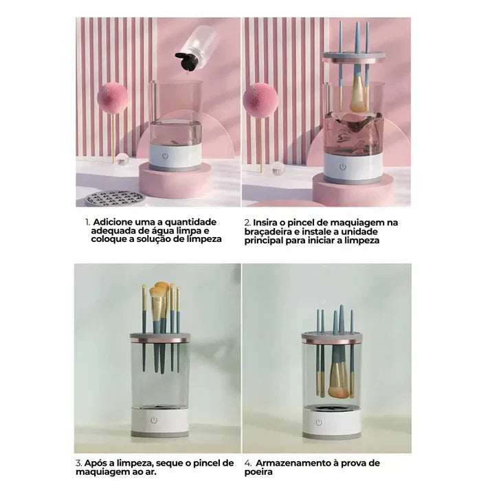 MakeClean™ Limpador de Pincel de Maquiagem 3 em 1 [Brinde Kit Completo de Pinceis]  - Frete grátis + Brinde Exclusivo