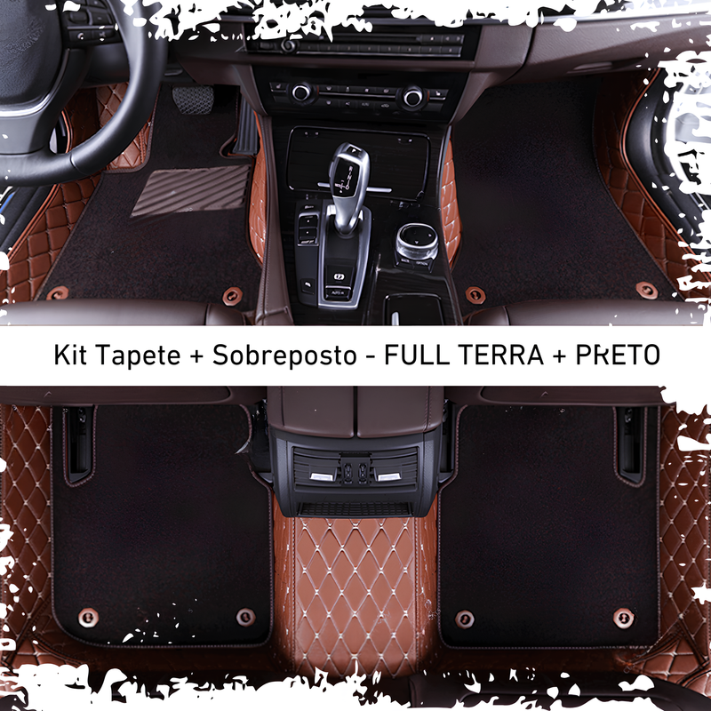 Kit de Tapetes Automotivos Sob Medida de Luxo + Tapetes Sobrepostos - Conforto e Estilo Exclusivo para seu Carro - Frete grátis + brinde Exclusivo
