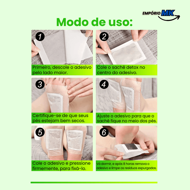 Kit Adesivo Detox - Elimina Dores, Inchaços e Desintoxica - 100% Natural - Frete Grátis+ Brinde Exclusivo