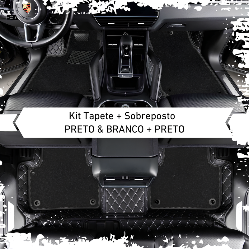 Kit de Tapetes Automotivos Sob Medida de Luxo + Tapetes Sobrepostos - Conforto e Estilo Exclusivo para seu Carro - Frete grátis + brinde Exclusivo