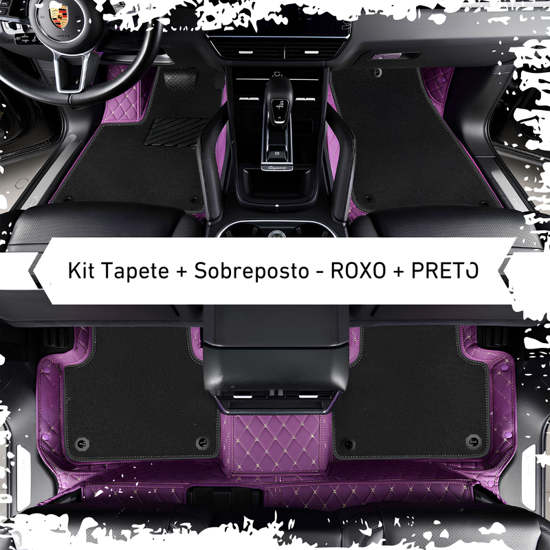Kit de Tapetes Automotivos Sob Medida de Luxo + Tapetes Sobrepostos - Conforto e Estilo Exclusivo para seu Carro - Frete grátis + brinde Exclusivo