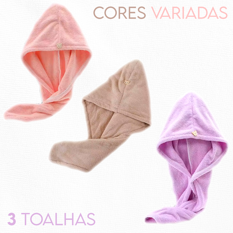[COMPRE 1, LEVE 3] HairDry™ - Toalha de Microfibra Para Cabelos   - Frete grátis + Brinde Exclusivo