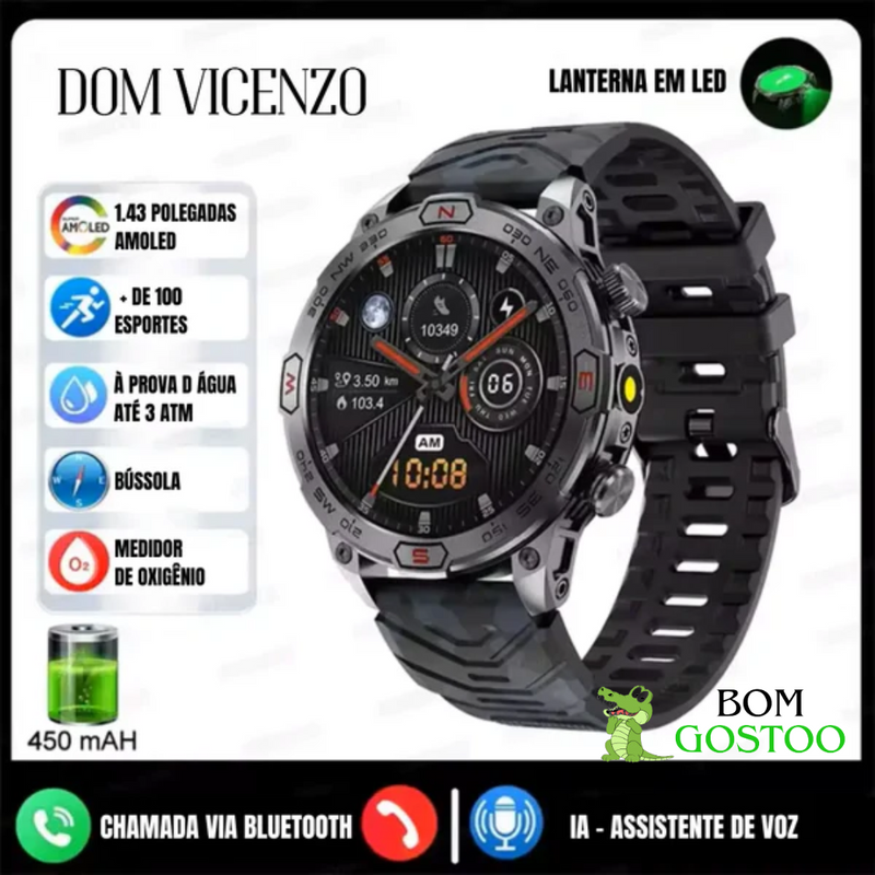Smartwatch Tático Warzone + 2 Pulseiras Brinde (Poucas Unidades)  - Frete Grátis + Brinde Exclusivo