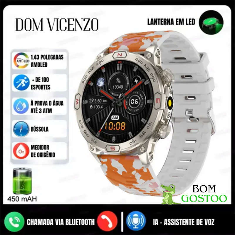 Smartwatch Tático Warzone + 2 Pulseiras Brinde (Poucas Unidades)  - Frete Grátis + Brinde Exclusivo