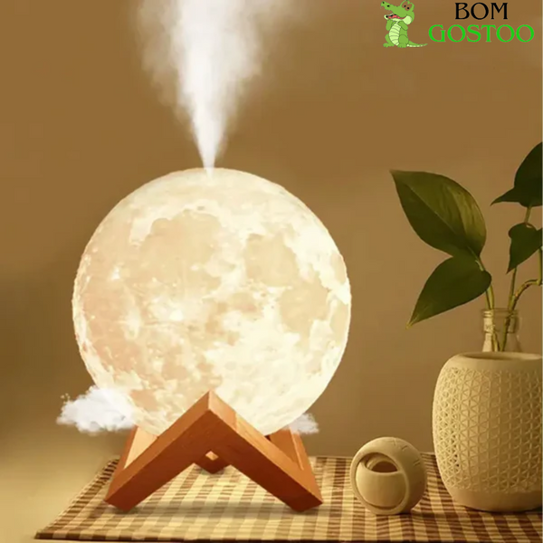 Umidificador Aromatizador Luminária Abajur Lua Cheia 3D - Frete Grátis+ Brinde Exclusivo