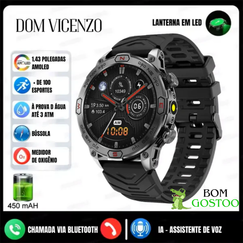 Smartwatch Tático Warzone + 2 Pulseiras Brinde (Poucas Unidades)  - Frete Grátis + Brinde Exclusivo