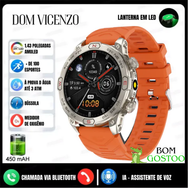 Smartwatch Tático Warzone + 2 Pulseiras Brinde (Poucas Unidades)  - Frete Grátis + Brinde Exclusivo