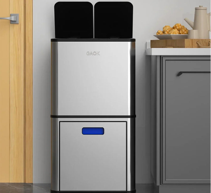 Lixeira Inteligente Dupla Inox 60L com Sensor de Presença - Frete grátis + Brinde Exclusivo