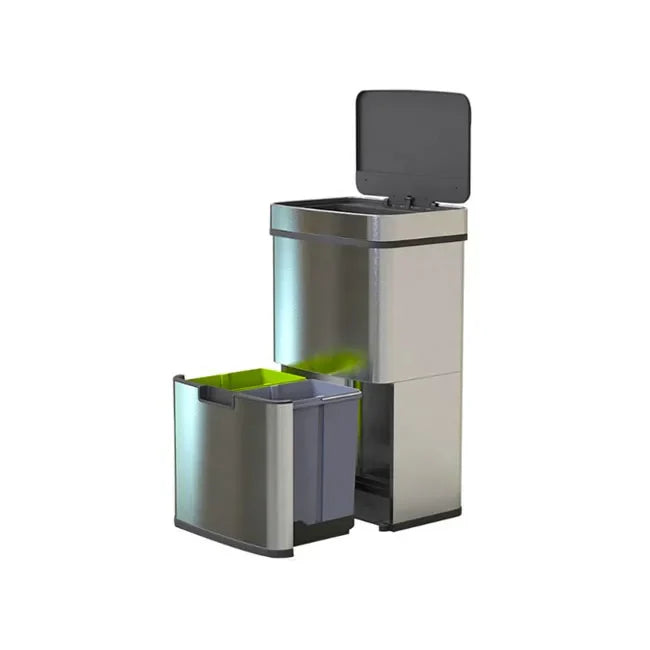 Lixeira Inteligente Dupla Inox 60L com Sensor de Presença - Frete grátis + Brinde Exclusivo