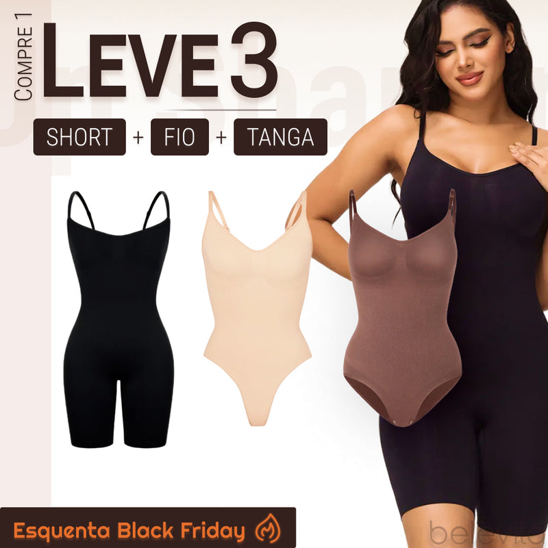 Oferta Temporária BodyShaper 2.0 - Body Modelador de Cintura [Kit Pague 1 Leve 2] - Frete Grátis+ Brinde Exclusivo