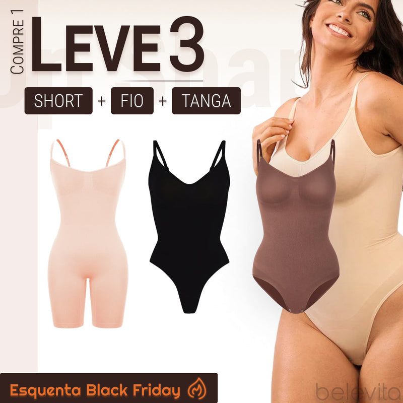 Oferta Temporária BodyShaper 2.0 - Body Modelador de Cintura [Kit Pague 1 Leve 2] - Frete Grátis+ Brinde Exclusivo