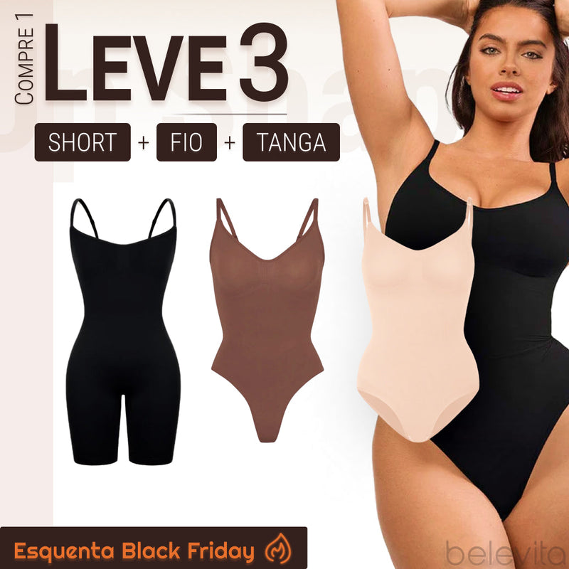 Oferta Temporária BodyShaper 2.0 - Body Modelador de Cintura [Kit Pague 1 Leve 2] - Frete Grátis+ Brinde Exclusivo