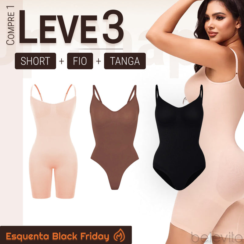 Oferta Temporária BodyShaper 2.0 - Body Modelador de Cintura [Kit Pague 1 Leve 2] - Frete Grátis+ Brinde Exclusivo