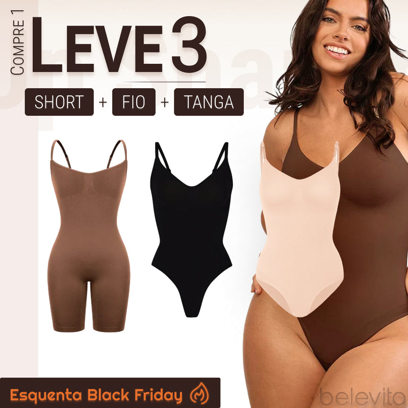 Oferta Temporária BodyShaper 2.0 - Body Modelador de Cintura [Kit Pague 1 Leve 2] - Frete Grátis+ Brinde Exclusivo