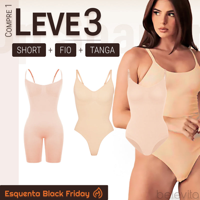 Oferta Temporária BodyShaper 2.0 - Body Modelador de Cintura [Kit Pague 1 Leve 2] - Frete Grátis+ Brinde Exclusivo