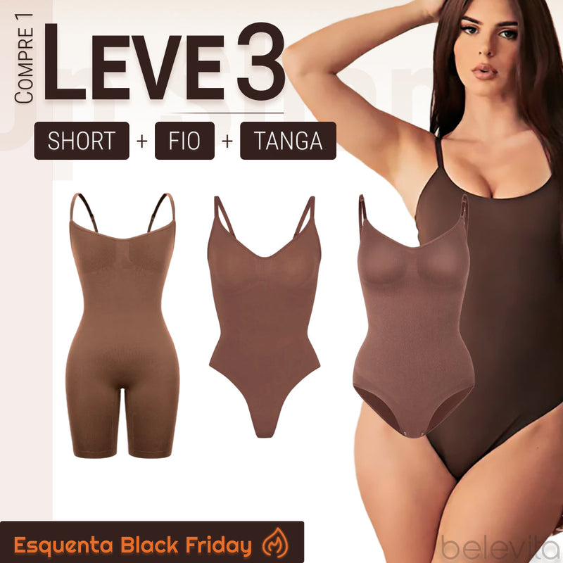 Oferta Temporária BodyShaper 2.0 - Body Modelador de Cintura [Kit Pague 1 Leve 2] - Frete Grátis+ Brinde Exclusivo