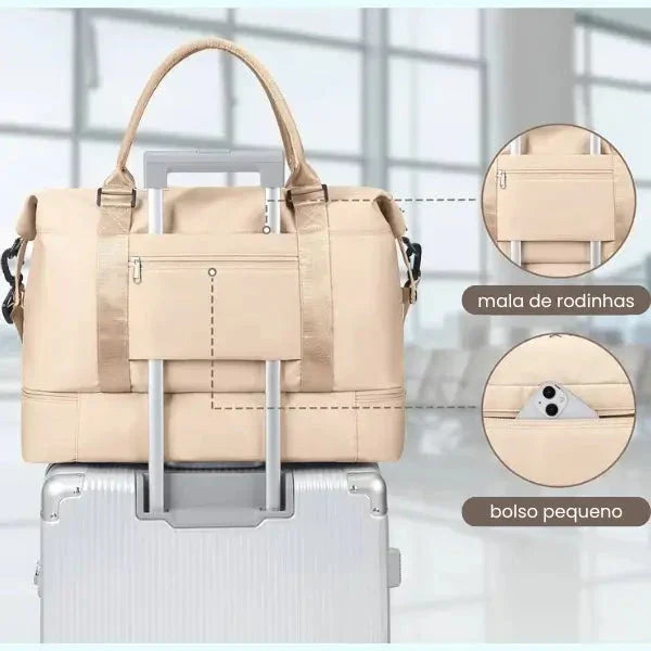 Bolsa-Mala Impermeável com Bolsos Multifuncionais - Elegância Urbana - Frete grátis + Brinde Exclusivo